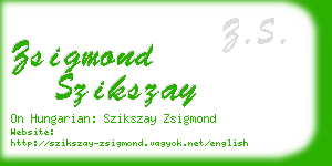 zsigmond szikszay business card